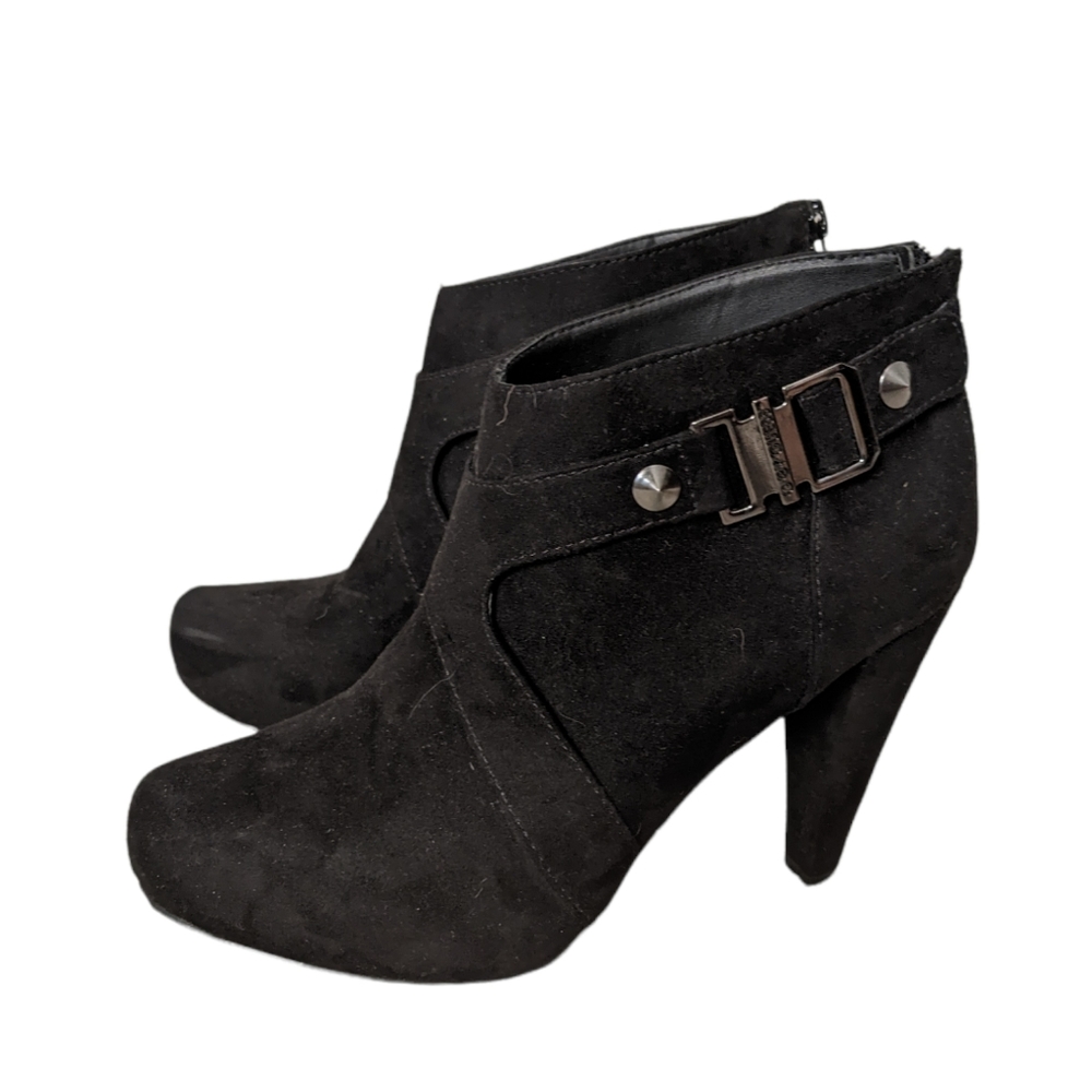 G By GUESS Suede Booties Black Women's Size 9